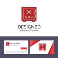 Creative Business Card and Logo template Lock Box Deposit Protection Safe Safety Security Vector Ill