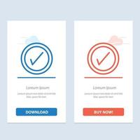 marque la interfaz de usuario azul y rojo descargar y comprar ahora plantilla de tarjeta de widget web vector