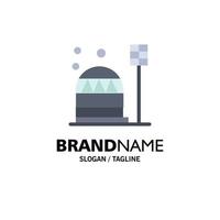 Base Colony Construction Dome Habitation Business Logo Template Flat Color vector