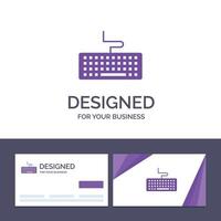 Creative Business Card and Logo template Key Keyboard Hardware Education Vector Illustration