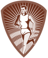 Marathon athlete sports runner shield png