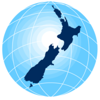 map of New Zealand with globe in background png