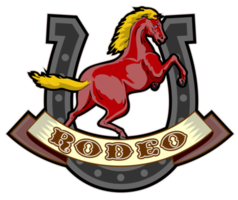 rodeo steigerend paard hoefijzer png