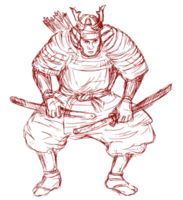 samurai guerriero con spada nel combattente posizione png