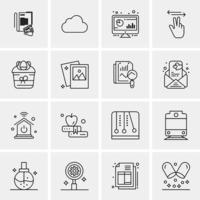 16 iconos de negocios universales vector ilustración de icono creativo para usar en proyectos relacionados con la web y dispositivos móviles