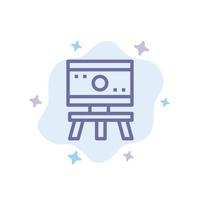 Atom Board Science Space Blue Icon on Abstract Cloud Background vector