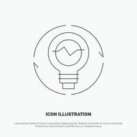 Bulb Concept Generation Idea Innovation Light Light bulb Line Icon Vector