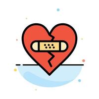 Broken Emotions Forgiveness Heart Love Abstract Flat Color Icon Template vector