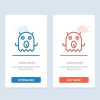 Monster Alien Space  Blue and Red Download and Buy Now web Widget Card Template vector