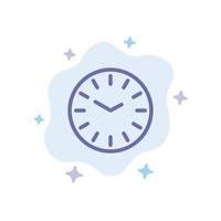 Time Clock Cleaning Blue Icon on Abstract Cloud Background vector