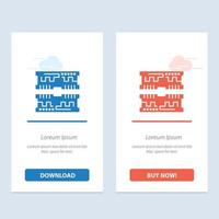 Cards Component Computer  Blue and Red Download and Buy Now web Widget Card Template vector