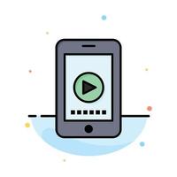 Phone Cell Play Video Abstract Flat Color Icon Template vector