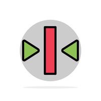 Play Pause Back Media Abstract Circle Background Flat color Icon vector