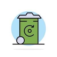 icono de color plano de fondo de círculo abstracto de papelera de reciclaje de energía de reciclaje