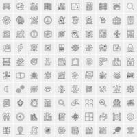 Pack of 100 Universal Line Icons for Mobile and Web vector