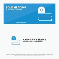 Construction Measuring Scale Tape SOlid Icon Website Banner and Business Logo Template vector