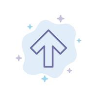 Arrow Up Forward Blue Icon on Abstract Cloud Background vector