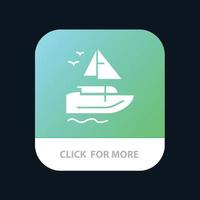 Boat Ship Transport Vessel Mobile App Icon Design vector