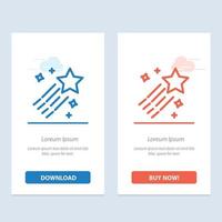 Asteroid Comet Space Star  Blue and Red Download and Buy Now web Widget Card Template vector