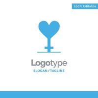 plantilla de logotipo de empresa azul de símbolo de género de corazón vector