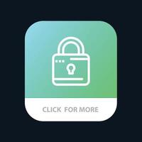 Lock Computing Locked Security Mobile App Button Android and IOS Line Version vector