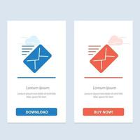 Email Mail Message Sent  Blue and Red Download and Buy Now web Widget Card Template vector