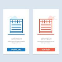 Notebook Study Education School  Blue and Red Download and Buy Now web Widget Card Template vector