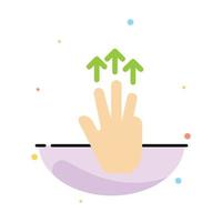 Gestures Hand Mobile Three Finger Touch Abstract Flat Color Icon Template vector