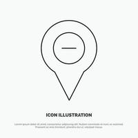 Location Map Navigation Pin minus Line Icon Vector