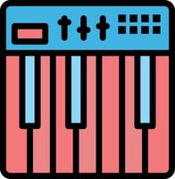 controlador hardware teclado midi música color plano icono vector icono banner plantilla