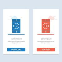 Application right Mobile Mobile Application  Blue and Red Download and Buy Now web Widget Card Templ vector