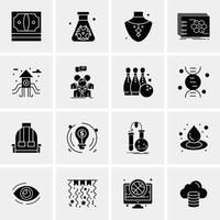 16 iconos universales de negocios vector ilustración de icono creativo para usar en proyectos relacionados con la web y dispositivos móviles