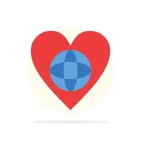 Ecology Environment World Heart Like Abstract Circle Background Flat color Icon vector