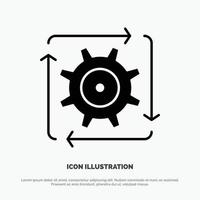 Workflow Automation Development Flow Operation solid Glyph Icon vector