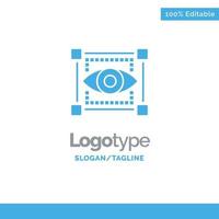 Visual View Sketching Eye Blue Business Logo Template vector