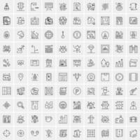 Pack of 100 Universal Line Icons for Mobile and Web vector
