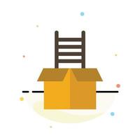 Box Gift Success Climb Abstract Flat Color Icon Template vector