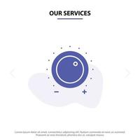 Our Services Audio Control Gain Level Sound Solid Glyph Icon Web card Template vector