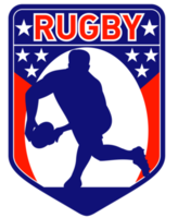 Rugby giocatore passaggio palla scudo png