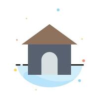 Building Hose House Shop Abstract Flat Color Icon Template vector