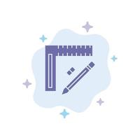 Ruler Construction Pencil Repair Design Blue Icon on Abstract Cloud Background vector