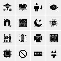 16 iconos universales de negocios vector ilustración de icono creativo para usar en proyectos relacionados con la web y dispositivos móviles