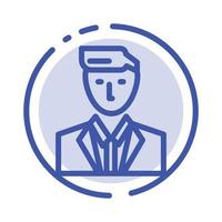 Boss Ceo Head Leader Mr Blue Dotted Line Line Icon vector