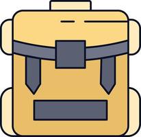 bag camping zipper hiking luggage Flat Color Icon Vector