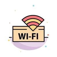 Hotel Wifi Service Device Abstract Flat Color Icon Template vector