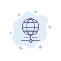 Globe Internet Browser World Blue Icon on Abstract Cloud Background vector