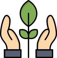 Conservation Plant Hand Energy  Flat Color Icon Vector icon banner Template