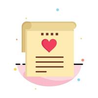 File Love Wedding Heart Abstract Flat Color Icon Template vector