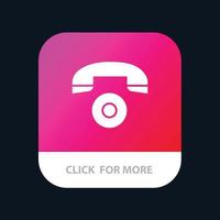 botón de aplicación móvil de teléfono de llamada telefónica versión de glifo de android e ios vector
