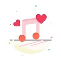 nodo de música letras de nodo plantilla de icono de color plano abstracto de canción de amor vector